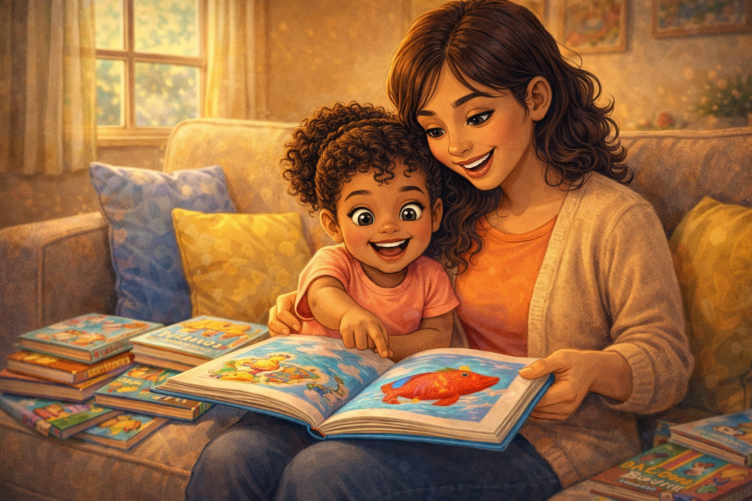 Accessible children's bookshelf at preschooler eye level