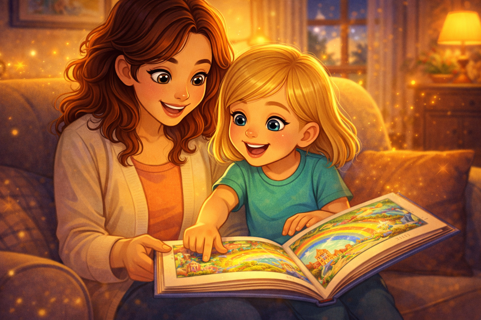 First grader holding personalized storybook with character that looks like them